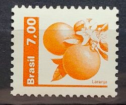 Selo Regular RHM 606 Recursos Economicos Fruta Laranja 1981 1