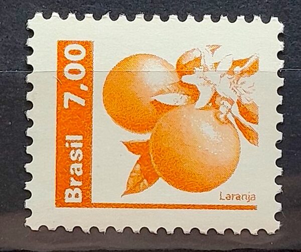 Selo Regular RHM 606 Recursos Economicos Fruta Laranja 1981 1