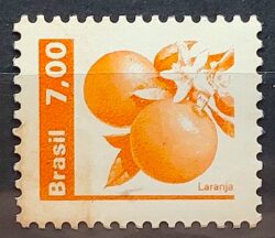 Selo Regular RHM 606 Recursos Economicos Fruta Laranja 1981 2