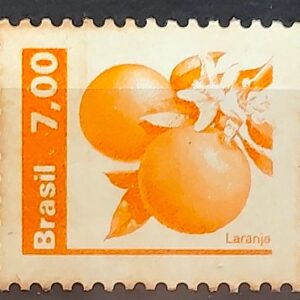 Selo Regular RHM 606 Recursos Economicos Fruta Laranja 1981 3