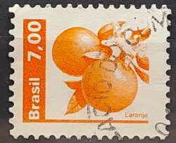 Selo Regular RHM 606 Recursos Economicos Fruta Laranja 1981 Circulado 2
