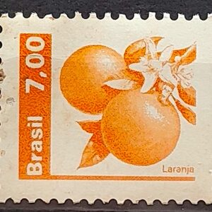 Selo Regular RHM 606 Recursos Economicos Fruta Laranja 1981 Circulado 3