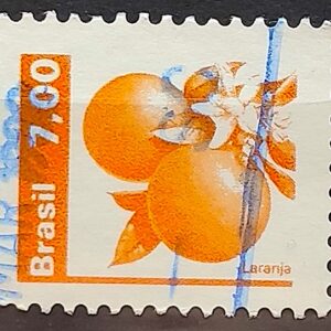 Selo Regular RHM 606 Recursos Economicos Fruta Laranja 1981 Circulado 4