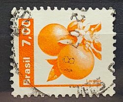 Selo Regular RHM 606 Recursos Economicos Fruta Laranja 1981 Circulado 5