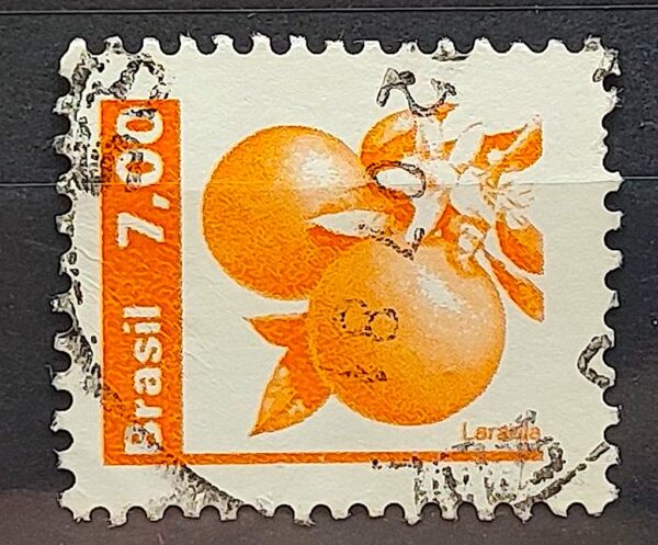 Selo Regular RHM 606 Recursos Economicos Fruta Laranja 1981 Circulado 5