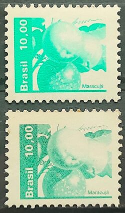 Selo Regular RHM 607 Recursos Economicos Fruta Maracuja 1982 2 Tonalidades