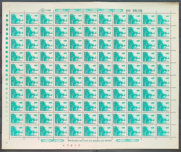 Selo Regular RHM 607 Recursos Economicos Fruta Maracuja 1982 Folha Tonalidade 3