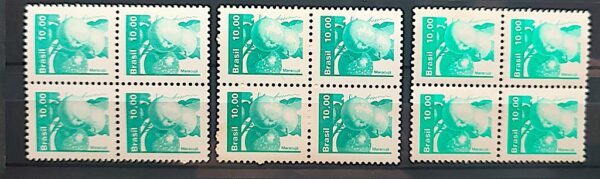 Selo Regular RHM 607 Recursos Economicos Fruta Maracuja 1982 Quadra 3 Tonalidades