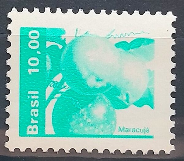 Selo Regular RHM 607 Recursos Economicos Fruta Maracuja 1982 Tonalidade 3