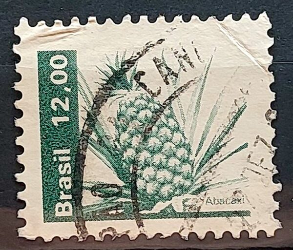 Selo Regular RHM 608 Recursos Economicos Fruta Abacaxi 1981 Circulado 1