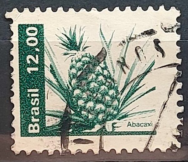 Selo Regular RHM 608 Recursos Economicos Fruta Abacaxi 1981 Circulado 2