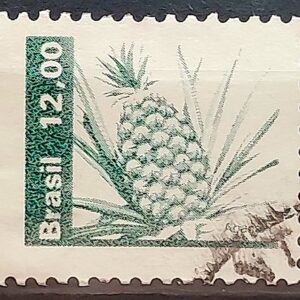 Selo Regular RHM 608 Recursos Economicos Fruta Abacaxi 1981 Circulado 3