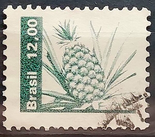 Selo Regular RHM 608 Recursos Economicos Fruta Abacaxi 1981 Circulado 3