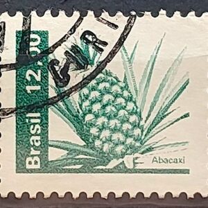 Selo Regular RHM 608 Recursos Economicos Fruta Abacaxi 1981 Circulado 4