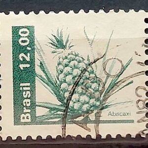 Selo Regular RHM 608 Recursos Economicos Fruta Abacaxi 1981 Circulado 5