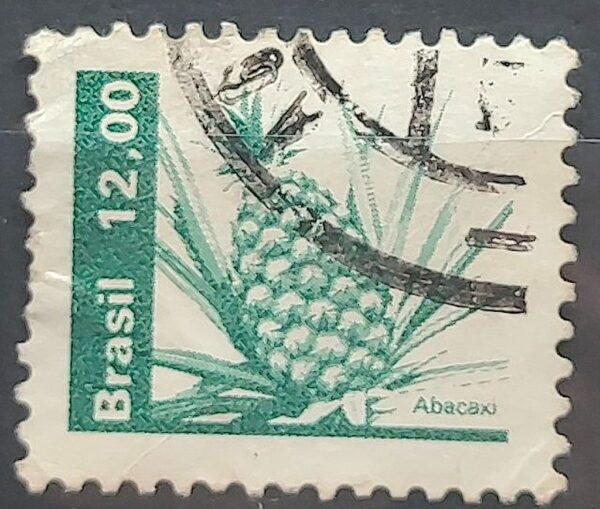 Selo Regular RHM 608 Recursos Economicos Fruta Abacaxi 1981 Circulado 6