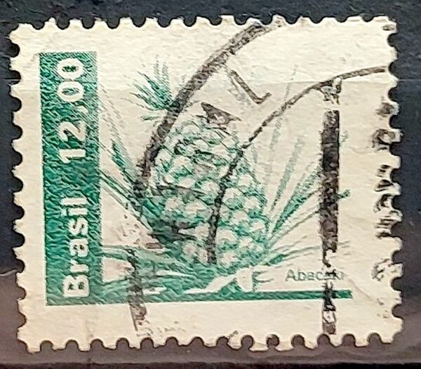 Selo Regular RHM 608 Recursos Economicos Fruta Abacaxi 1981 Circulado 7