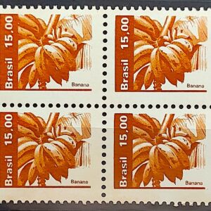 Selo Regular RHM 609 Recursos Economicos Fruta Banana 1983 Quadra 1