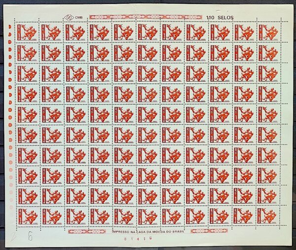 Selo Regular RHM 610 Recursos Economicos Fruta Guarana 1982 Folha