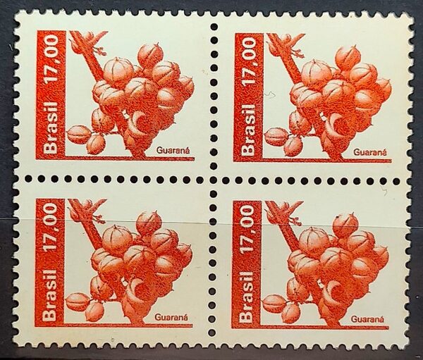 Selo Regular RHM 610 Recursos Economicos Fruta Guarana 1982 Quadra