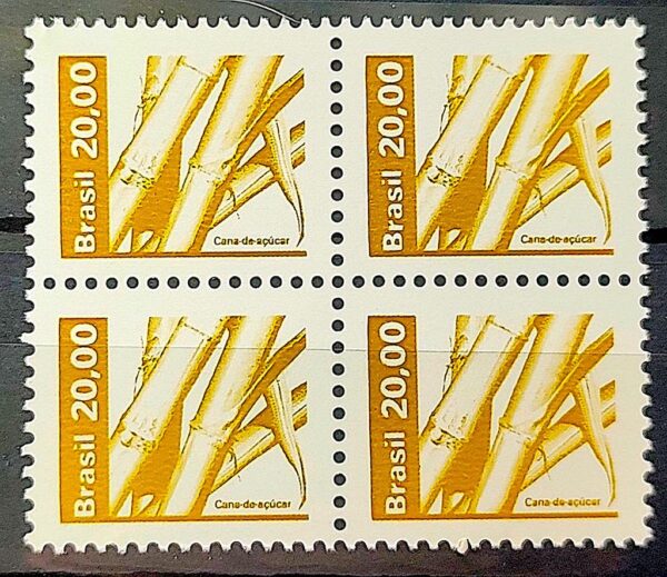 Selo Regular RHM 611 Recursos Economicos Cana de Acucar 1982 Claro Quadra