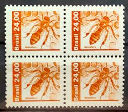 Selo Regular RHM 612 Recursos Economicos Apicultura Abelha 1982 Quadra