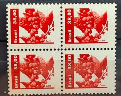 Selo Regular RHM 615 Recursos Economicos Cafe 1983 Quadra