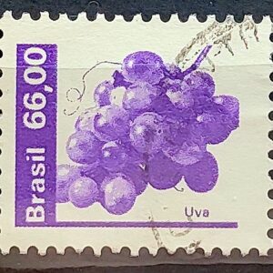 Selo Regular RHM 621 Recursos Economicos Fruta Uva 1981 Circulado