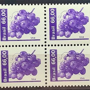 Selo Regular RHM 621 Recursos Economicos Fruta Uva 1981 Quadra