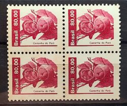 Selo Regular RHM 622 Recursos Economicos Castanha do Para 1984 Quadra