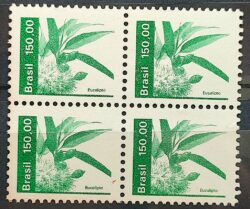 Selo Regular RHM 626 Recursos Economicos Eucalipto 1984 Quadra 1