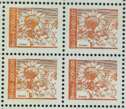 Selo Regular RHM 632 Recursos Economicos Girassol 1985 Quadra