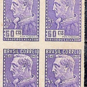 C 245 Selo 4 Centenario Salvador Bahia Padre Manoel da Nobrega Religiao 1949 Quadra