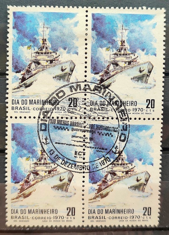 C 692 Selo Dia do Marinheiro Marinha Navio Militar 1970 Quadra CBC