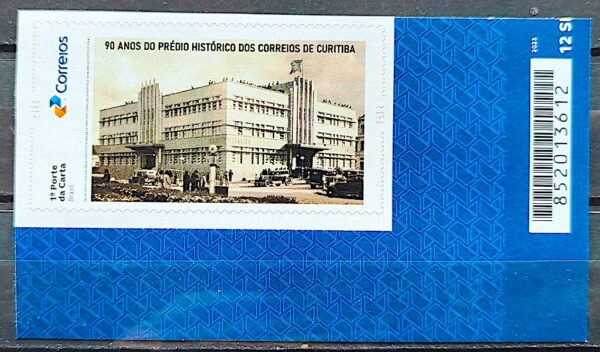 SI 64 Selo Institucional 90 Anos do Predio Historico dos Correios de Curitiba 2024 Codigo de Barras