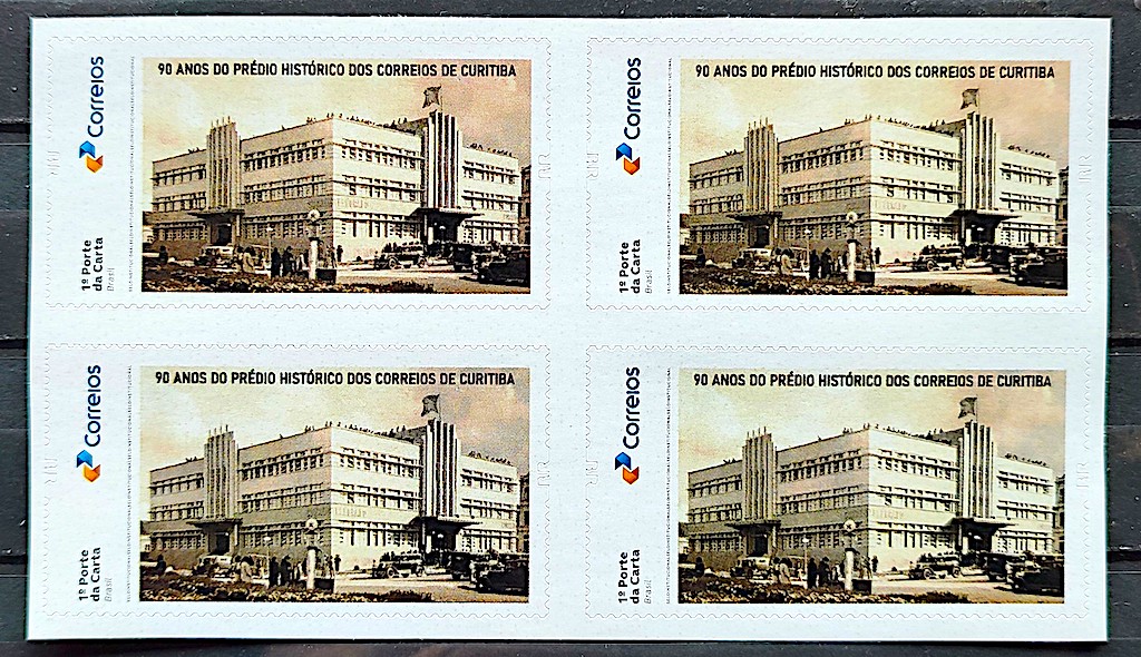 SI 64 Selo Institucional 90 Anos do Predio Historico dos Correios de Curitiba 2024 Quadra