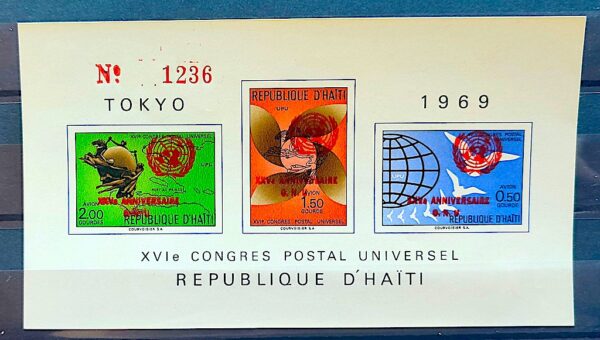 Selo Haiti Congresso Uniao Postal Universal Tokio Japao 1969 Servico Postal 1970