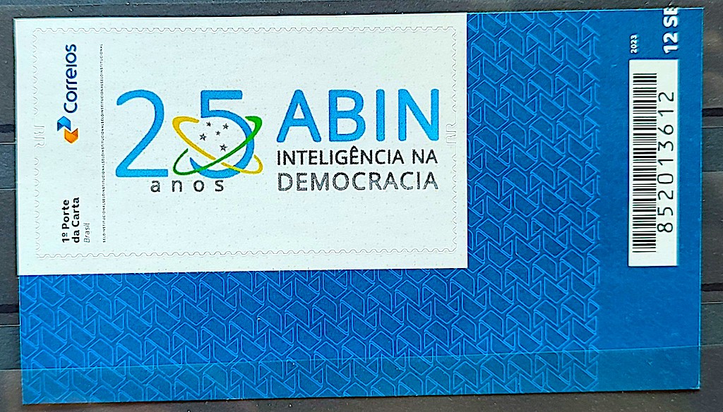 SI 57 Selo Institucional 25 Anos da ABIN Inteligencia na Democracia 2024 Codigo de Barras