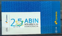 SI 57 Selo Institucional 25 Anos da ABIN Inteligencia na Democracia 2024 Vinheta Correios