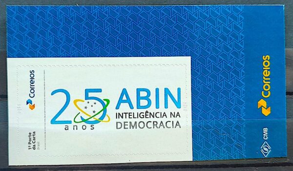 SI 57 Selo Institucional 25 Anos da ABIN Inteligencia na Democracia 2024 Vinheta Correios