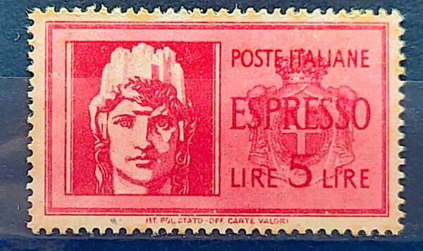 Selo Italia Luogotenenza Umberto II Espresso Lire 5 1945