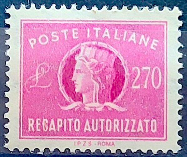 Selo Italia Recapito Autorizzato 270 Lire 1955 1990