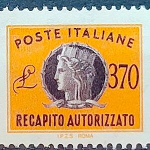 Selo Italia Repubblica Recapito Autorizzato Turrita Lire 370 1955 1990