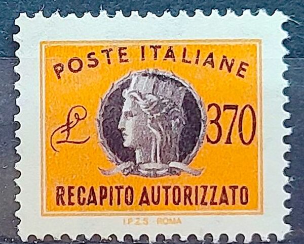 Selo Italia Repubblica Recapito Autorizzato Turrita Lire 370 1955 1990