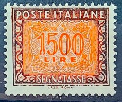 Selo Italia Repubblica Segnatasse Lire 1500 1984 2000 IPZS