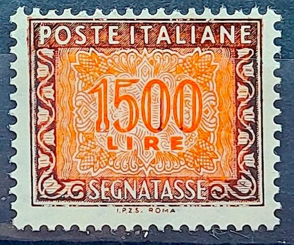 Selo Italia Repubblica Segnatasse Lire 1500 1984 2000 IPZS