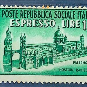 Selo Italia Repubblica Sociale Italiana Espresso Palermo Arquitetura Turismo 1944