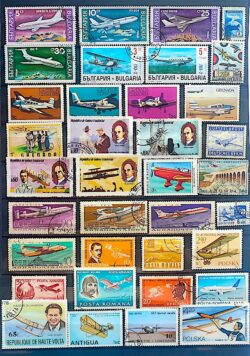 Selo Tema Transporte Aviacao Aviao 005 Bulgaria Grenada URSS Romenia Brasil