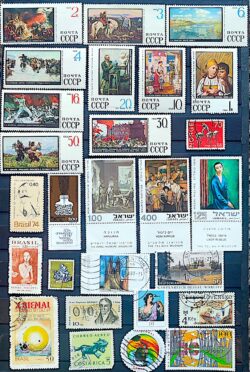 Selos Tema Arte Pintura 002 Museu URSS Israel Alemanha