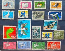 Selos Tema Fauna Aves 003 Pombos Paz